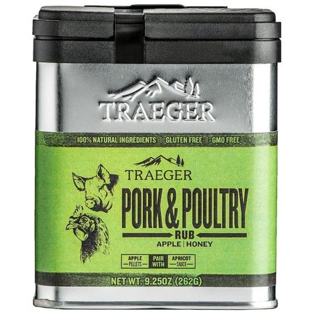 TRAEGER Pork and Poultry Rub, Apple, Honey Flavor, 925 oz Tin SPC171